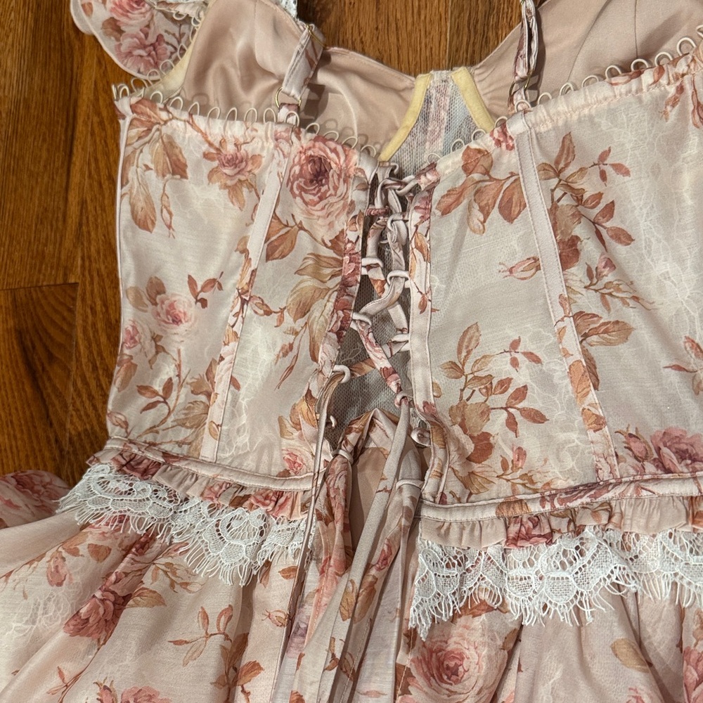 V. Chapman Jolie Rose Print Dress - Picture 7 of 8